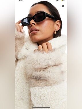 ASOS Cream Faux fur cuffs